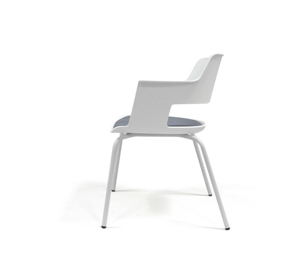 Silla de oficina moderna acolchada en color blanco y gris