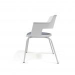 Silla de oficina moderna acolchada en color blanco y gris