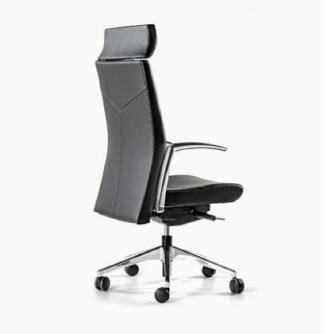 Silla de oficina de ruedas ergonómica en color negro