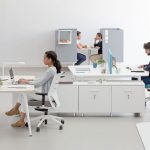 Mobiliario de oficina en color blanco