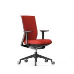 Silla de oficina ergonómica con tela roja