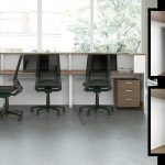 Mostrador de recepción que funciona como puesto de trabajo