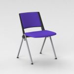 Silla confidente acolchada en violeta. Muebles de oficina