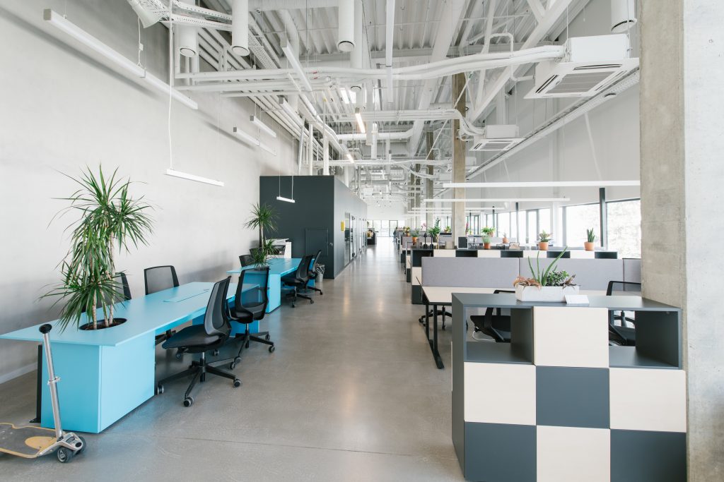 Modern open space office interior