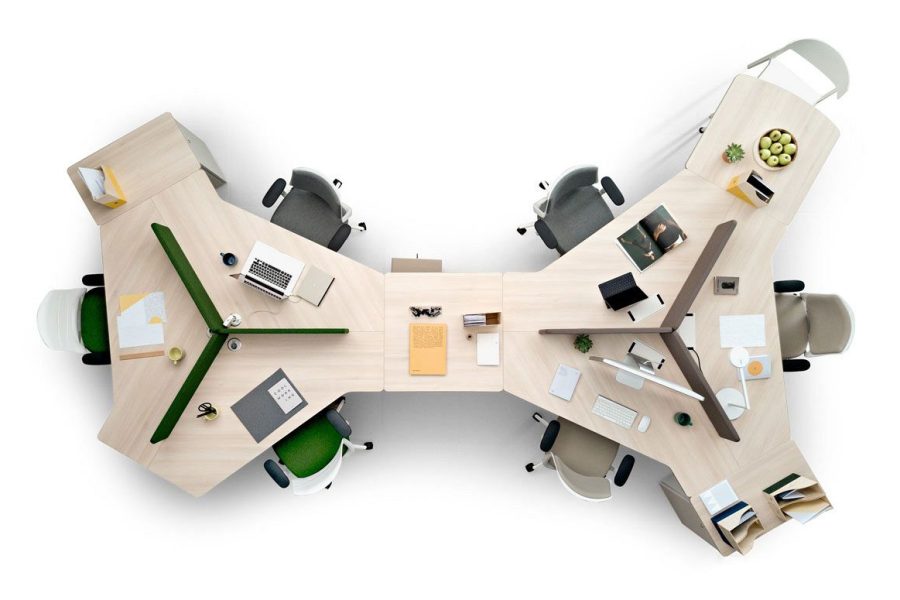 Isla de trabajo multisitios para oficinas