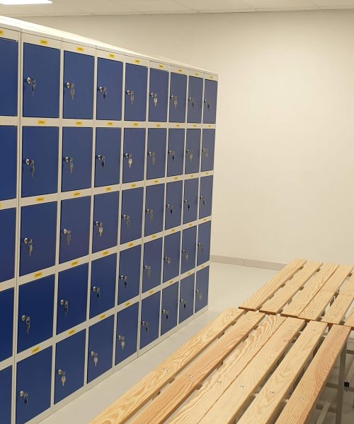 Taquillas para empresas de color azul
