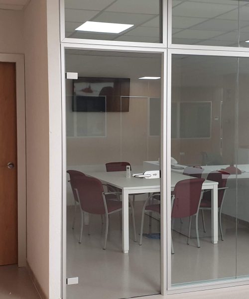 Mampara de oficina en cristal