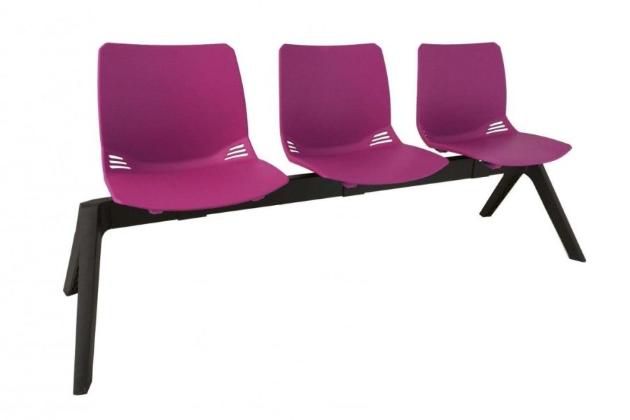 Banco de sillas para sala de espera en color rosa