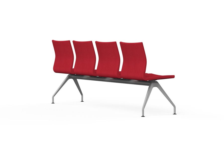 Banco de sillas para sala de espera en color rojo
