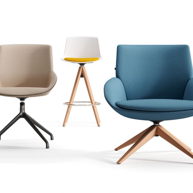 Tres modelos de sillones de oficina